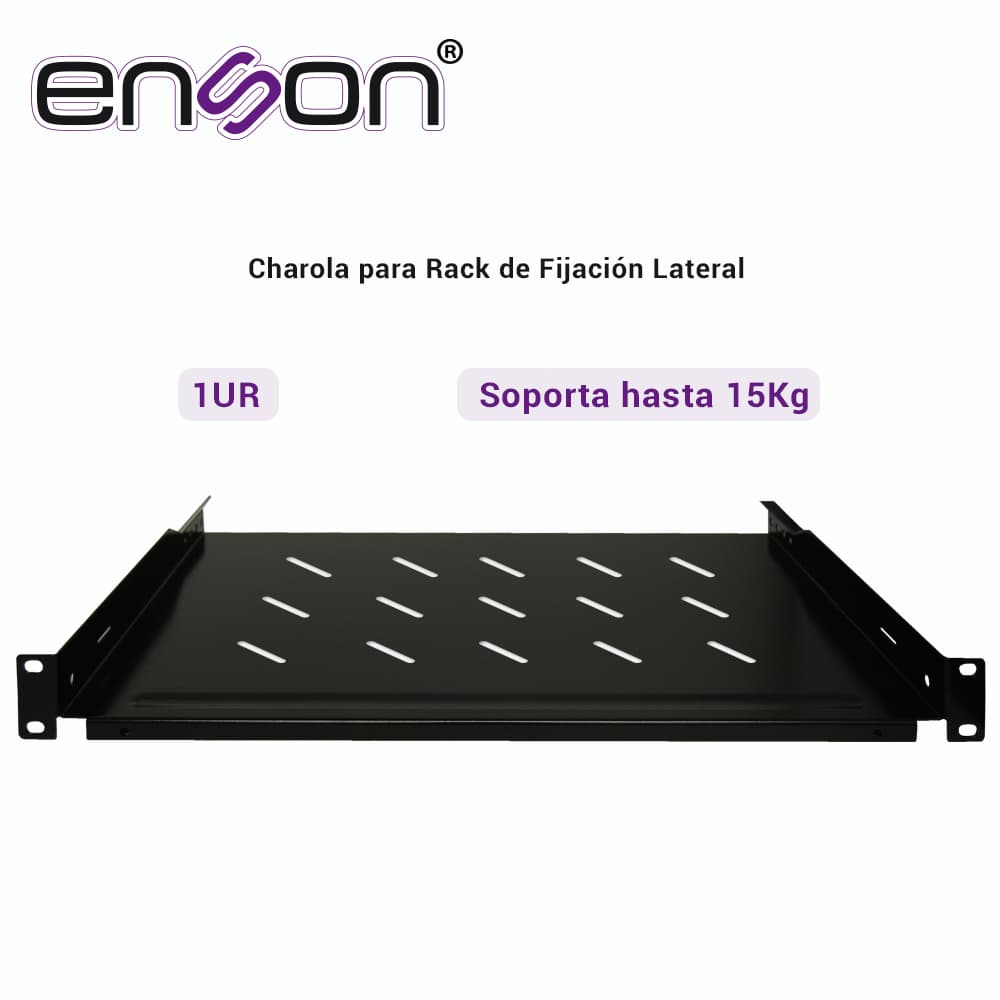 CHAROLA PARA RACK ENSON ENS-RTR1U FIJACION FRONTAL A DOS PUNTOS SOLIDA DE 1 UNIDAD DE RACK, COMPATIBLE CON RACKS Y GABINETES ENSON - Miniatura 4
