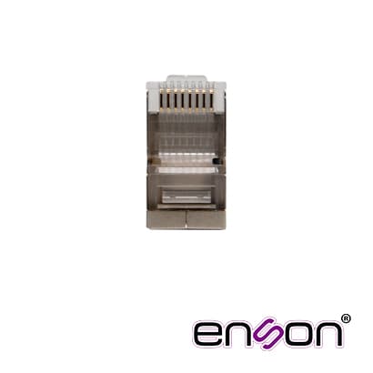 CONECTOR PLUG  SRJ45 BLINDADO CAT5E ENSON ENS-SRJ45-CAT5E PARA CABLE UTP BLINDADO PONCHADO TRADICIONAL - Miniatura 2