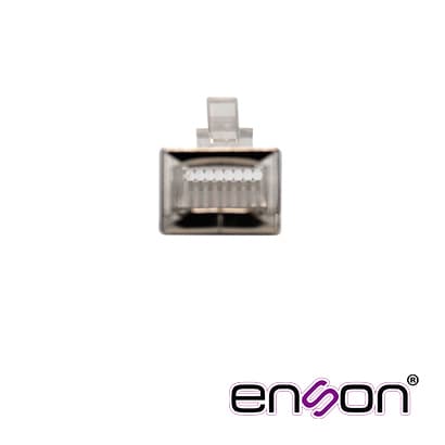 CONECTOR PLUG  SRJ45 BLINDADO CAT5E ENSON ENS-SRJ45-CAT5E PARA CABLE UTP BLINDADO PONCHADO TRADICIONAL - Miniatura 4