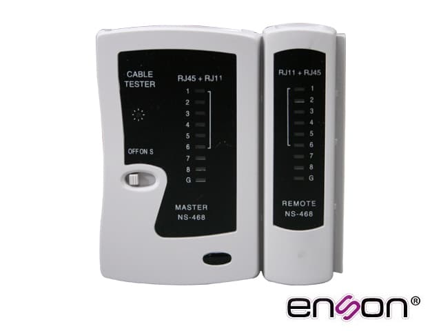 TESTER PARA CABLE DE RED ENSON ENS-TELN1 IDEAL PARA IDENTIFICAR ERRORES DE TERMINADO Y CONTINUIDAD DE CABLES DE RED Y TELEFONICOS RJ45 Y RJ11 - Miniatura 2