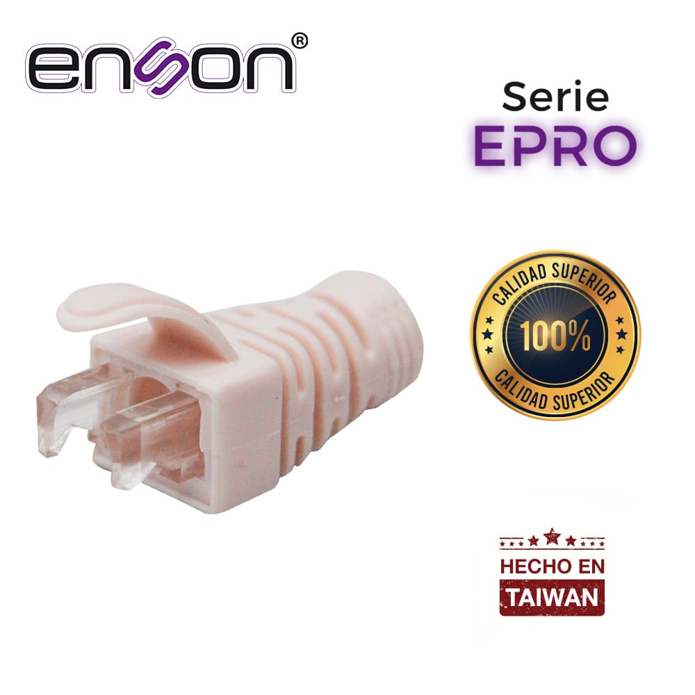 BOTA PARA CABLE UTP ENSON EPRO-BOOT-WH COLOR BLANCO IDEAL PARA EL TERMINADO Y CUIDADO DEL REMATADO, COMPATIBLE CON CAT5E/6/6A Y CON PLUGS ENSON EPRO-PLUG - Miniatura 2