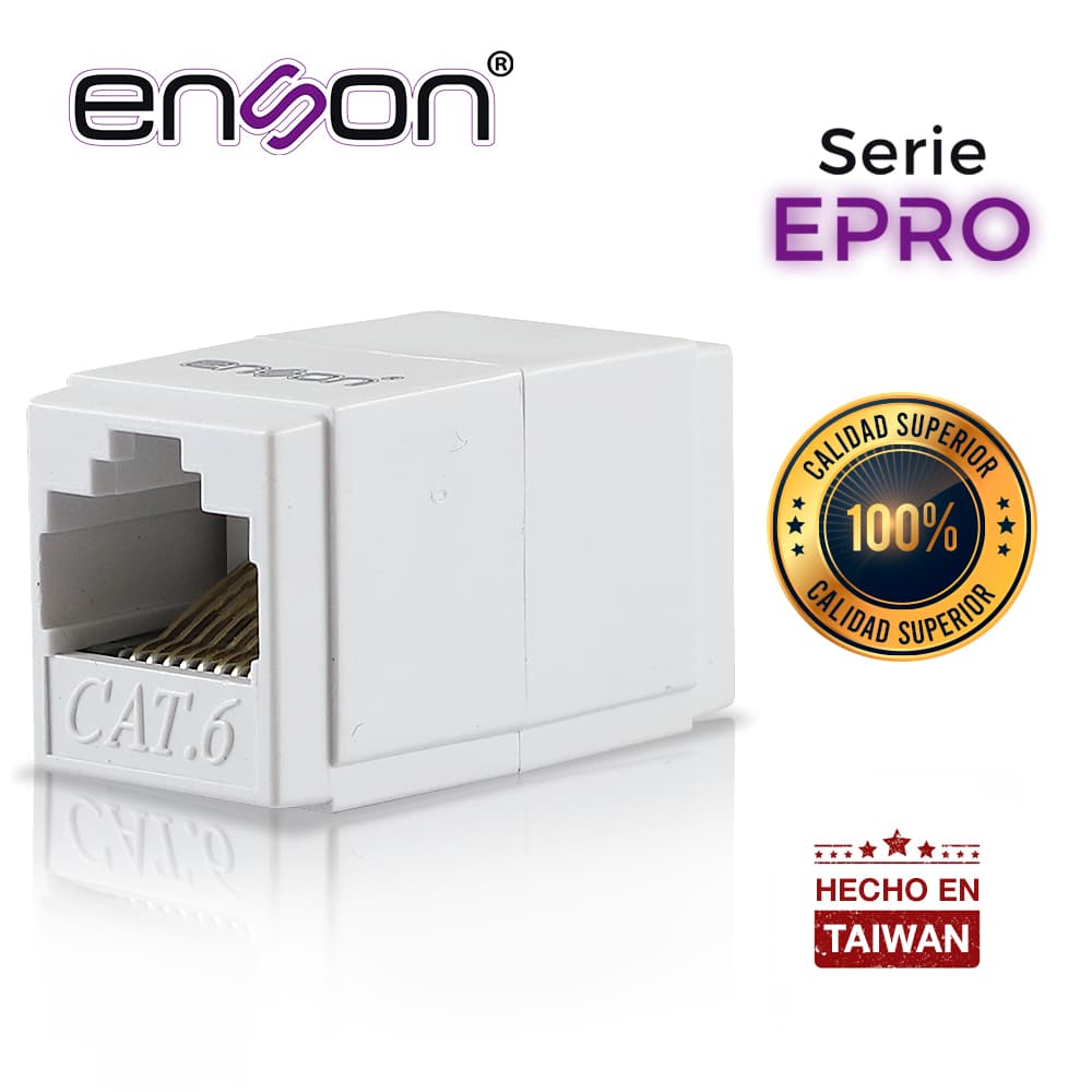 COPLE RJ45 ENSON EPRO-COP6 HEMBRA-HEMBRA CAT6 IDEAL PARA UNIR DE DOS SEGMENTOS DE CABLE UTP YA TERMINADOS - Miniatura 2