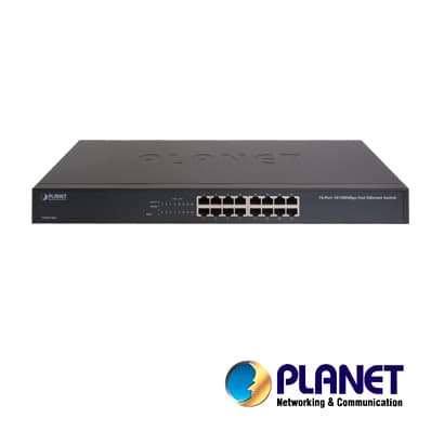 SWITCH NO ADMINISTRABLE / PLANET FNSW-1601 / 16 PUERTOS RJ45 / VELOCIDAD DE TRANSMISION 10/100 MBPS / DIP SWITCH (ESTANDAR, VLAN, CONTROL DE FLUJO, AMPLIAR DISTANCIA) / MONTAJE EN RACK / AUTONEGOCIACION DE PUERTOS / 13W DE CONSUMO. - Miniatura 2