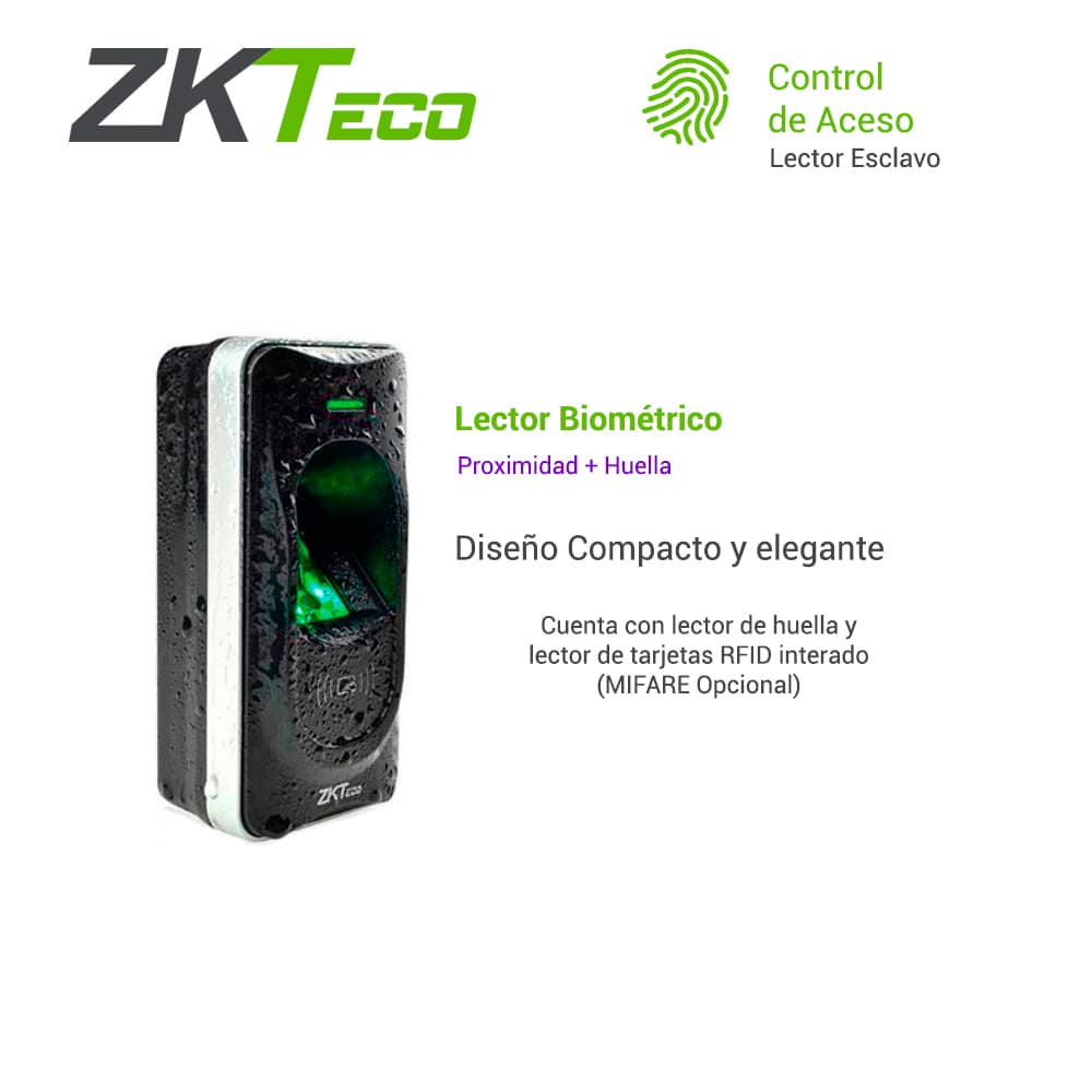 LECTOR BIOMETRICO Y PROXIMIDAD PARA PANEL INBIO ZKTECO FR1200 3000HUELLAS/30,000TARJETAS125KHZ RS485 REQUIERE PANEL INBIO Y ENROLADOR ZK9500 - Miniatura 3