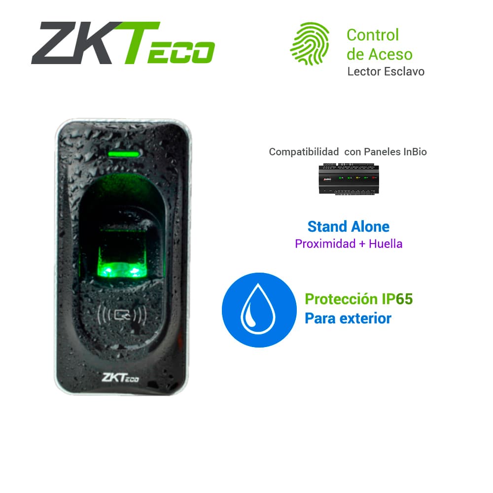 LECTOR BIOMETRICO Y PROXIMIDAD PARA PANEL INBIO ZKTECO FR1200 3000HUELLAS/30,000TARJETAS125KHZ RS485 REQUIERE PANEL INBIO Y ENROLADOR ZK9500 - Miniatura 4