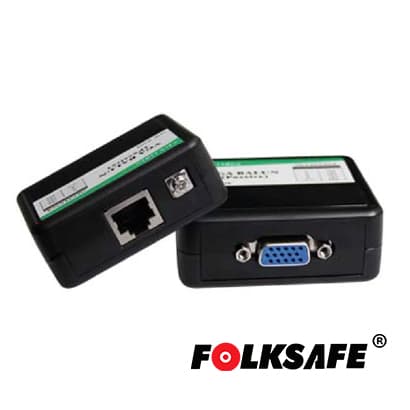 EXTENSOR DE VIDEO VGA, FOLKSAFE FS-6001P TRANSMISOR/RECEPTOR, SOPORTA HASTA 180MTS RESOLUCION DE 640 X 480(CHECAR TABLA DE RESOLUCIONES) UTILIZANDO CABLE UTP CAT 5E/6(RECOMENDABLE 100% COBRE).  - Miniatura 2