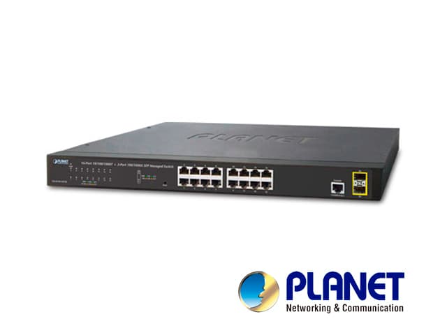 SWITCH PLANET GS-4210-16T2S/ ADMINISTRABLE-L2/L4/ 16 PUERTOS RJ45 VELOCIDAD DE TRANSMISION 10/100/1000 MBPS+ 2 PUERTOS FIBRA SFP 1000 MBPS + 1 PUERTO RJ45 SERIAL/ MONTAJE EN RACK/ CARCASA METALICA - Miniatura 2