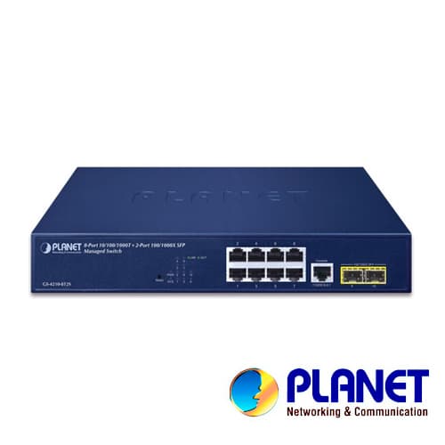 SWITCH PLANET GS-4210-8T2S ADMINISTRABLE L2 / 8 PUERTOS RJ45 VELOCIDAD DE TRANSMISION 10/100/1000 MBPS + 2 PUERTOS SFP VELOCIDAD DE TRANSMISION 1000 MBPS + 1 PUERTO RJ45 SERIAL/ TEMPERATURA DE OPERACION 0-50 GRADOS CENTIGRADOS - Miniatura 2