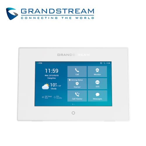 PANTALLA TACTIL INTERCOM PANEL CONTROL GRANDSTREAM GSC3570 / 7 PULGADAS / 4 CUENTAS SIP / WIFI DOBLE BANDA 802.11 AC / 2 PUERTOS 10/100MBPS / AUDIO DOS VIAS / 1 RELEVADOR 125VCA/0.5A / ALMENTACION POE AF / 12VDC/1A - Miniatura 2
