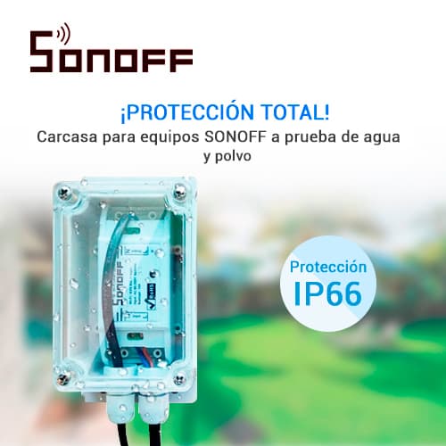CARCAZA IP66 IMPERMEABLE COMPATIBLE CON EQUIPOS SONOFF BASIC, SONOFF RF Y B10 DUOSMART - Miniatura 3