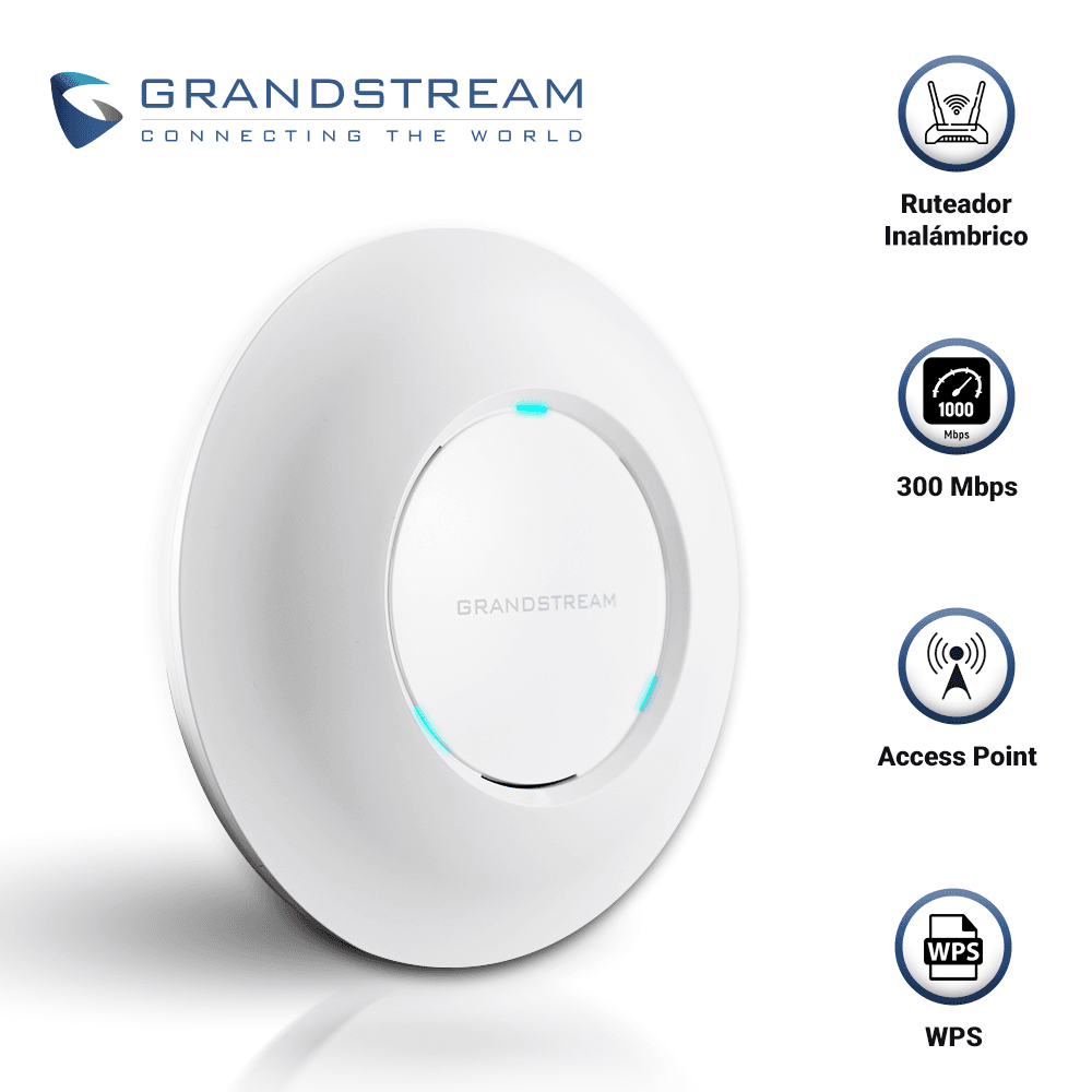 ACCESS POINT INTERIOR GRANDSTREAM GWN7605 802.11AC WAVE-2 / MIMO 2X2 / VELOCIDAD 1.27GBPS / DOBLE BANDA / 2  ANTENAS 2DBI / 2 PUERTOS GIGABIT / 8 SSID / 100 USUARIOS SIMULTANEOS / ALIMENTACION POE 802.3AF/AT / NO INCLUYE INYECTOR POE - Miniatura 2
