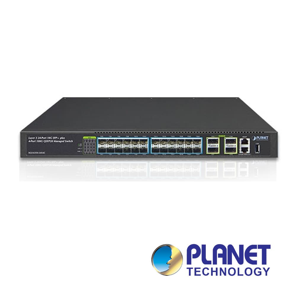 SWITCH PLANET GIGABIT ETHERNET XGS-6350-24X4C, 24 PUERTOS 10G SFP+, 4 PUERTOS 100G QSFP28, 800 GBIT/S - Miniatura 2