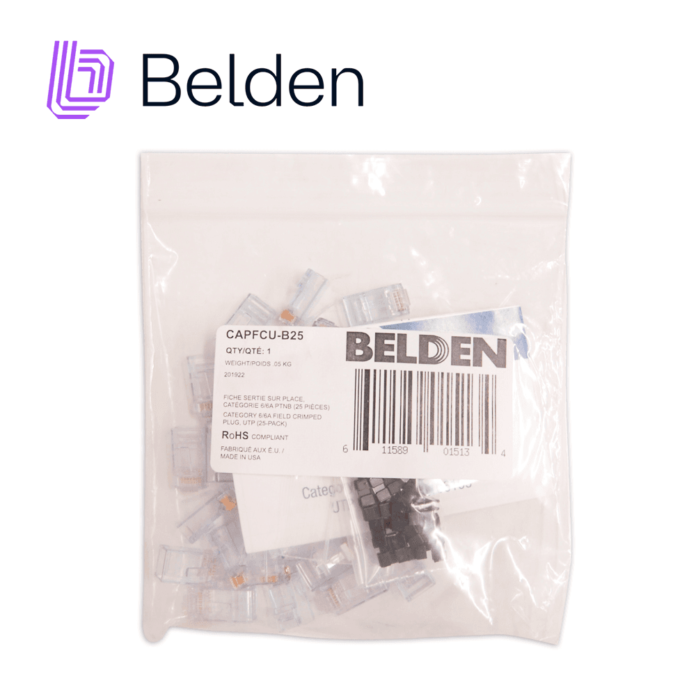 PLUG RJ45 UTP CAT6/CAT6A BELDEN CAPFCU-B25 / TRANSPARENTE / PAQUETE DE 25 PIEZAS - Miniatura 4