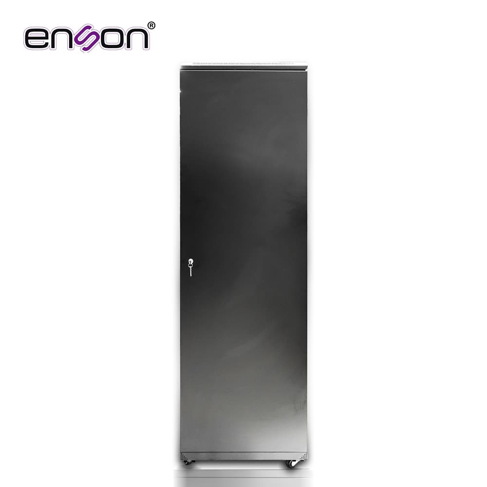 GABINETE DE PISO DESENSAMBLADO ENSON ENS-RGB42UD 42UR 600X1000MM PUERTA PRINCIPAL DE MALLA CON CERRADURA DE SEGURIDAD ABATIBLE PANELES LATERALES REMOVIBLES PUERTA TRASERA METALICA PARA TRABAJO Y POSTES AJUSTABLES - Miniatura 7