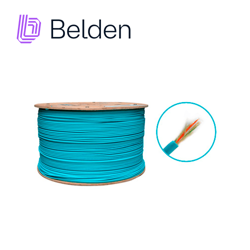 FIBRA OPTICA BELDEN FI3D006R9 / INTERIOR / AQUA / OM3 / 6 HILOS / FORRO PVC / OFNR / BOBINA / 1,640 PIES 500 METROS - Miniatura 2