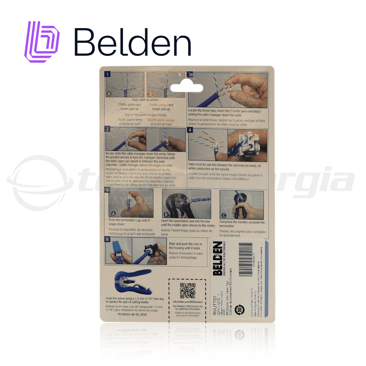 HERRAMIENTA DE TERMINACION REVCONNECT BELDEN RVUTT01 / INTERIOR / AZUL / INCLUYE ACCESORIO PELACABLE - Miniatura 6