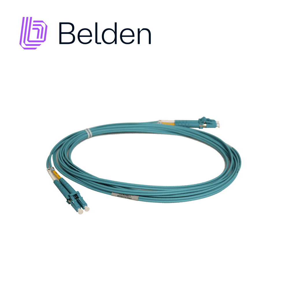 JUMPER DE FIBRA OPTICA MULTIMODO BELDEN FP3LDLD003M / INTERIOR / AQUA / OM3 / LC DUPLEX - LC DUPLEX / 50/125 MICRAS / OFNR / 3 METROS - Miniatura 2