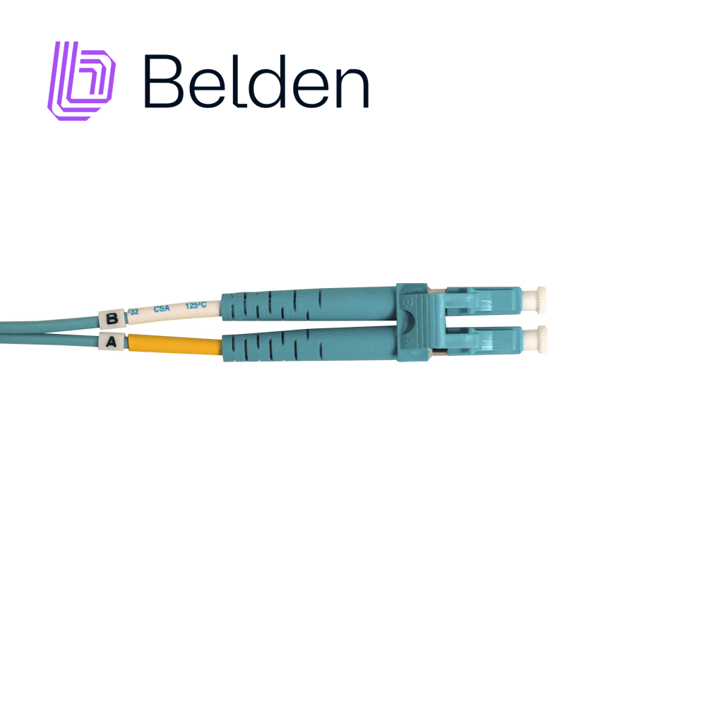 JUMPER DE FIBRA OPTICA MULTIMODO BELDEN FP3LDLD003M / INTERIOR / AQUA / OM3 / LC DUPLEX - LC DUPLEX / 50/125 MICRAS / OFNR / 3 METROS - Miniatura 3