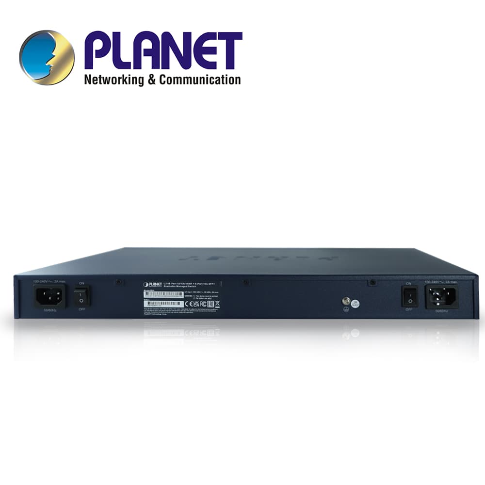 SWITCH PLANET STACKING SGS-6310-48T6X ADMINISTRABLE L2 + L3 RUTEO ESTATICO/ 48 PUERTOS RJ45 VELOCIDAD DE TRANSMISION 10/100/1000 MBPS + 6 SFP VELOCIDAD DE TRANSMISION 10 GB MONTAJE EN RACK/TEMPERATURA DE OPERACION 0-50 GRADOS CENTIGRADOS. - Miniatura 3