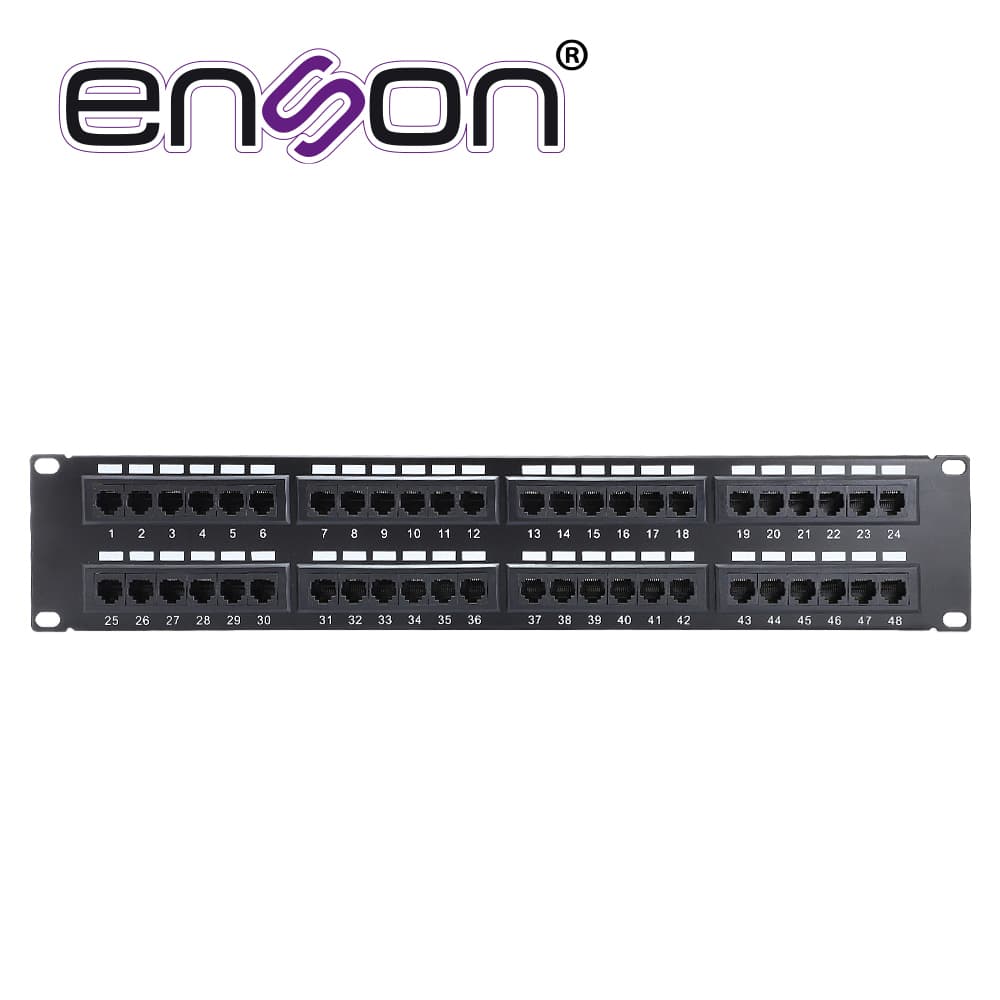 PATCH PANEL ENSON ENS-PAT48C6A 2UR PRECARGADO CAT6A 48 PUERTOS MONTAJE EN RACK ESTANDAR 19 PULGADAS - Miniatura 2