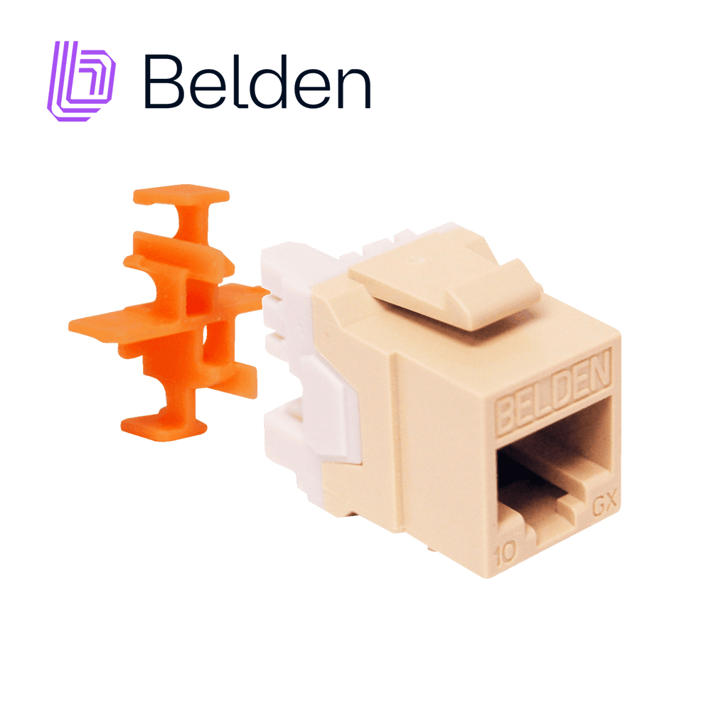 CONECTOR MODULAR JACK RJ45 CAT6A BELDEN AX103073 ESTILO KEYCONNECT MARFIL COMPATIBLE CON FACEPLATE AX102660,AX102655,AX102249 PATCH PANEL MODULAR AX103114,AX103115,AX104599 ESQUEMA DE CABLEADO T568A/B HERRAMIENTA COMPATIBLE AX100749 USO INTERIOR CALI - Miniatura 2