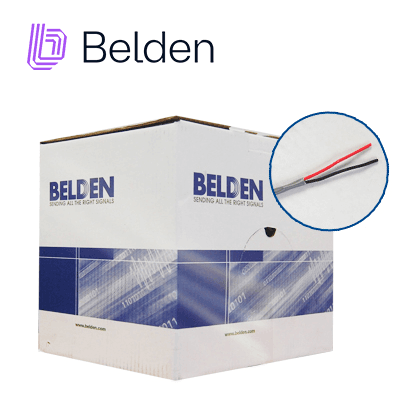 CABLE DE SEGURIDAD Y SONIDO BELDEN 5200UE 008U1000 / INTERIOR / GRIS / 2 CONDUCTORES / 16 AWG / MULTIFILAR / FORRO PVC / CMR / EN CAJA / 1,000 PIES 305 METROS - Miniatura 2