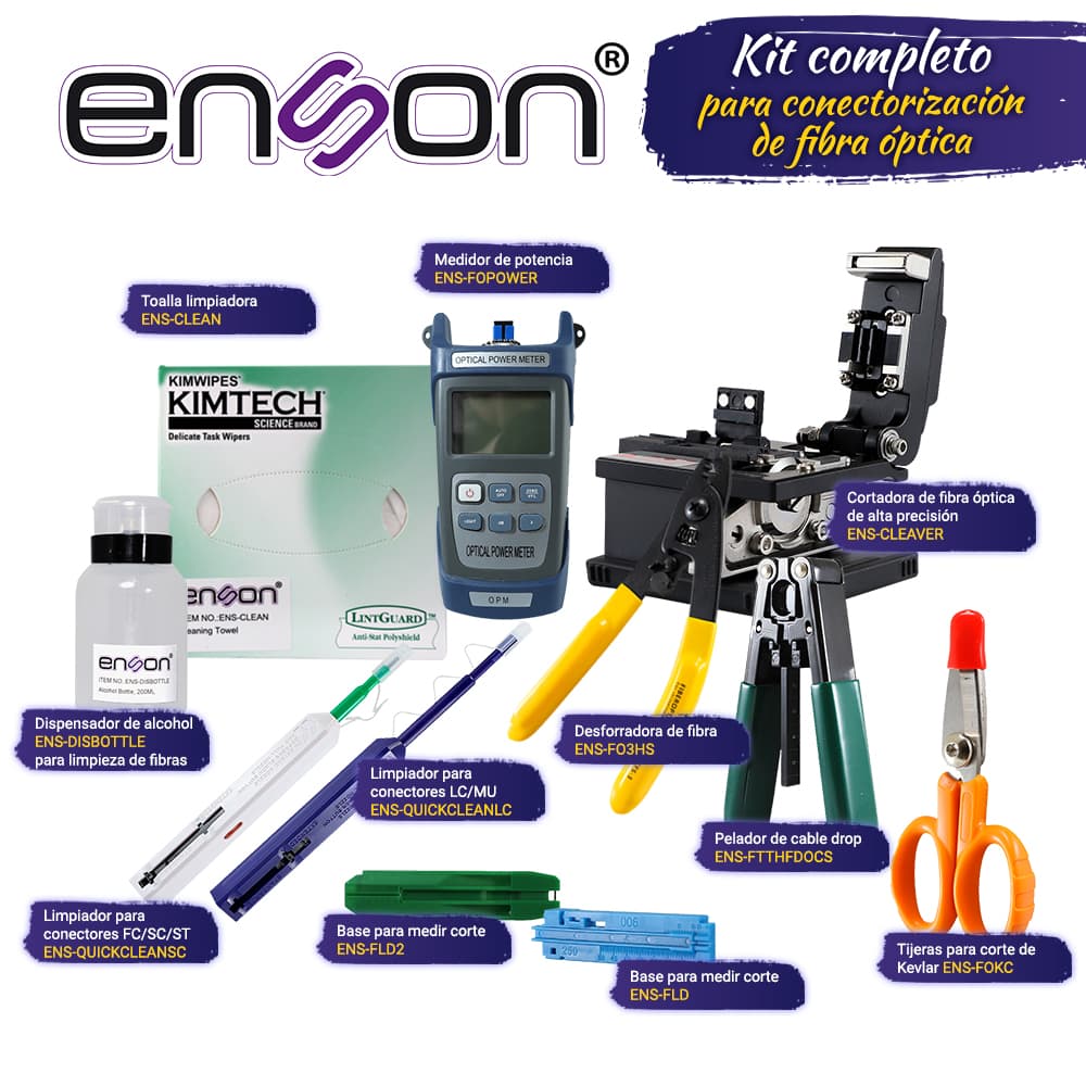 KIT COMPLETO KIT-TOOLS-FO ENSON DE PREPARACIÓN PARA CONECTORIZACIÓN DE FIBRA ÓPTICA - Miniatura 2