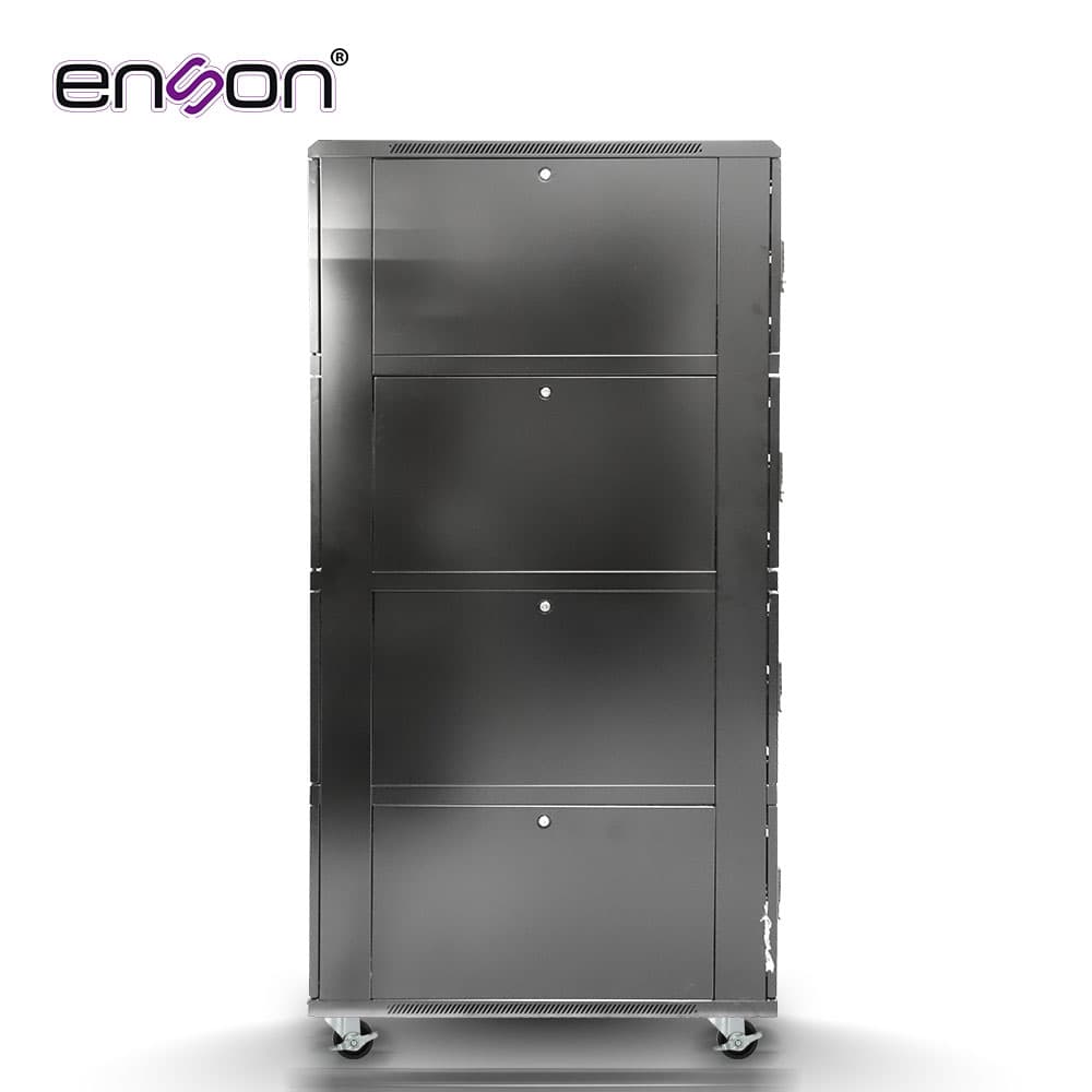 GABINETE DE PISO MODULAR DE ACERO ENSON ENS-RKGB42U8 / 36UR EN 4 MODULOS DE 9UR CADA UNO / PANELES LATERALES EXTRAIBLES / PUERTAS DE MALLA DELANTERAS Y TRASERAS CON CERRADURAS / TAMAÑO EXTERIOR 42U 800X1000X2000 - Miniatura 5