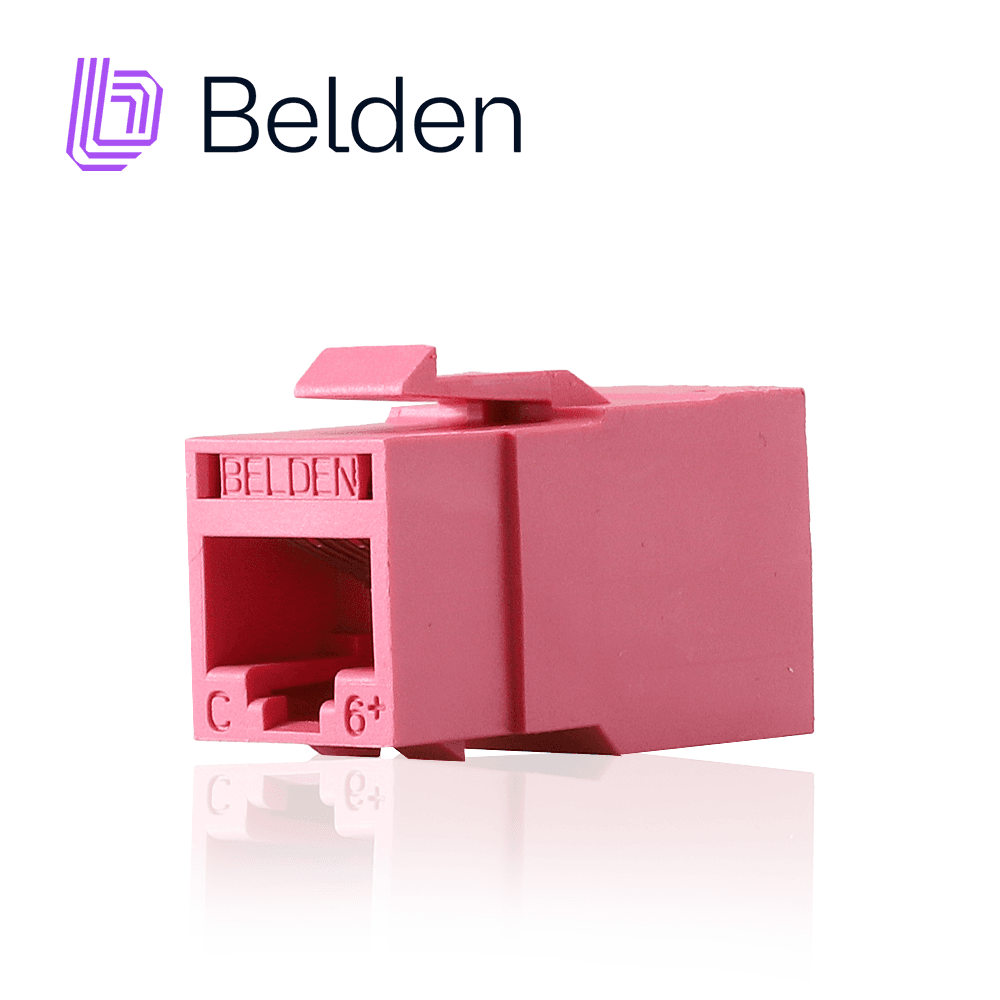 CONECTOR MODULAR JACK RJ45 CAT6 REVCONNECT BELDEN RV6MJKUTR-S1 ESTILO KEYCONNECT ROJO CLARO COMPATIBLE CON FACEPLATE AX102660,AX102655,AX102249 ESQUEMA DE CABLEADO T568A/B HERRAMIENTA COMPATIBLE RVUTT01 USO INTERIOR CALIBRE DEL CONDUCTOR 23-24 AWG - Miniatura 2