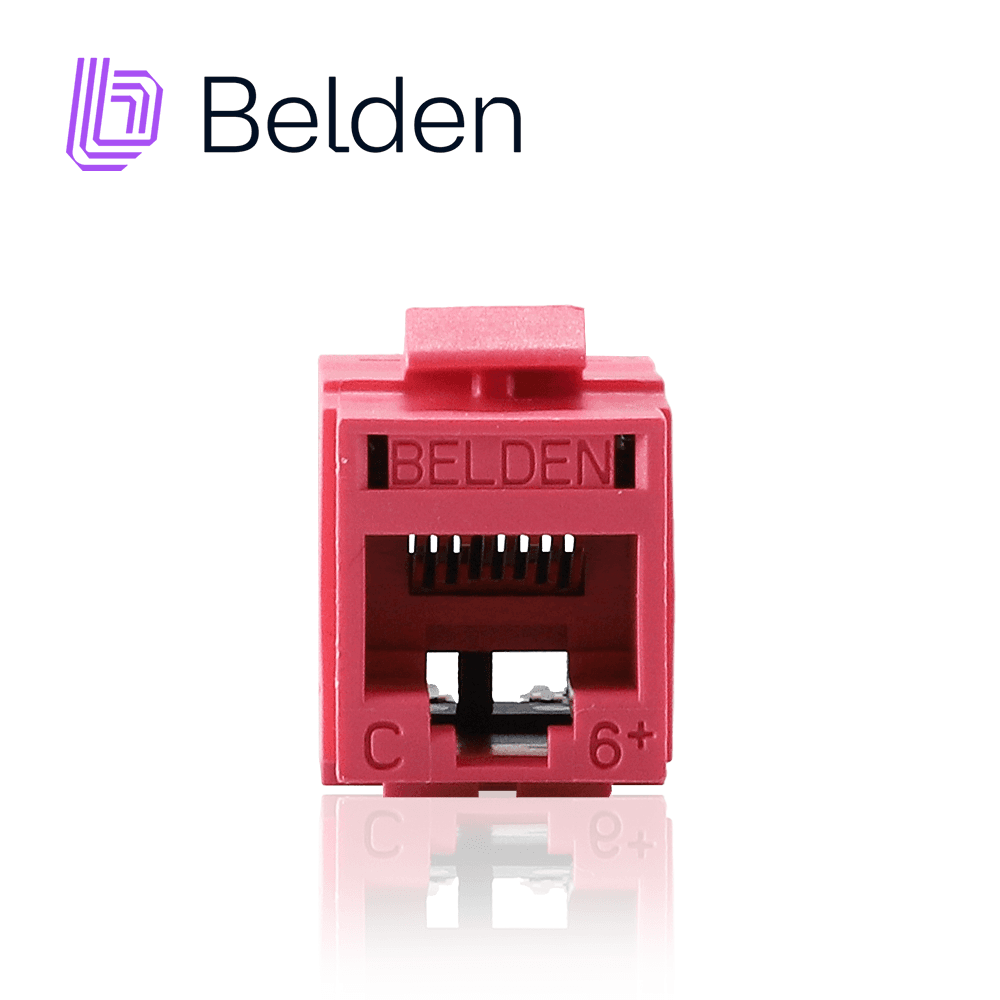CONECTOR MODULAR JACK RJ45 CAT6 REVCONNECT BELDEN RV6MJKUTR-S1 ESTILO KEYCONNECT ROJO CLARO COMPATIBLE CON FACEPLATE AX102660,AX102655,AX102249 ESQUEMA DE CABLEADO T568A/B HERRAMIENTA COMPATIBLE RVUTT01 USO INTERIOR CALIBRE DEL CONDUCTOR 23-24 AWG - Miniatura 3