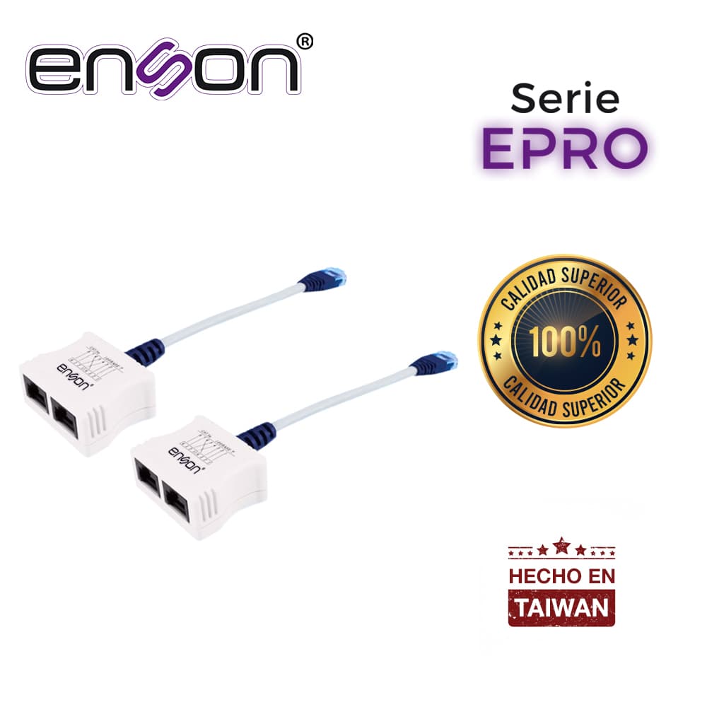 KIT 2x EPRO-T2 DE DUPLEXORES PARA TRANSMITIR 2 NODOS POR UN SOLO CABLE SOPORTA POE ENSON EPRO-T2 - Miniatura 2