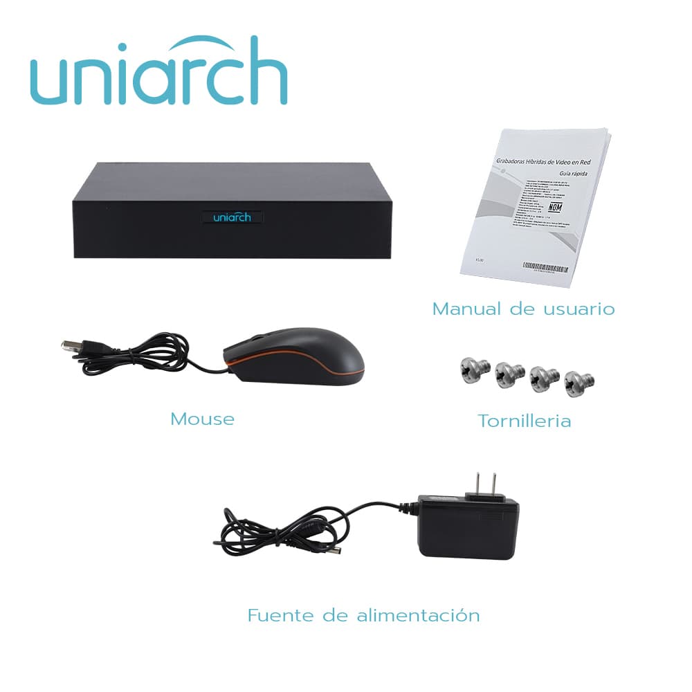 DVR PENTAHIBRIDO UNIARCH XVR-104F / 6 CANALES DE VIDEO / 4 CANALES ANALOGICOS (2 MP LITE) / 2 CANALES IP (6 MP) / SALIDA SIMULTANEA HDMI / VGA / 1 DISCO DURO DE 6 TB / 12 VCD / AUDIO SOBRE COAXIAL (SOLO EN TVI) - Miniatura 5