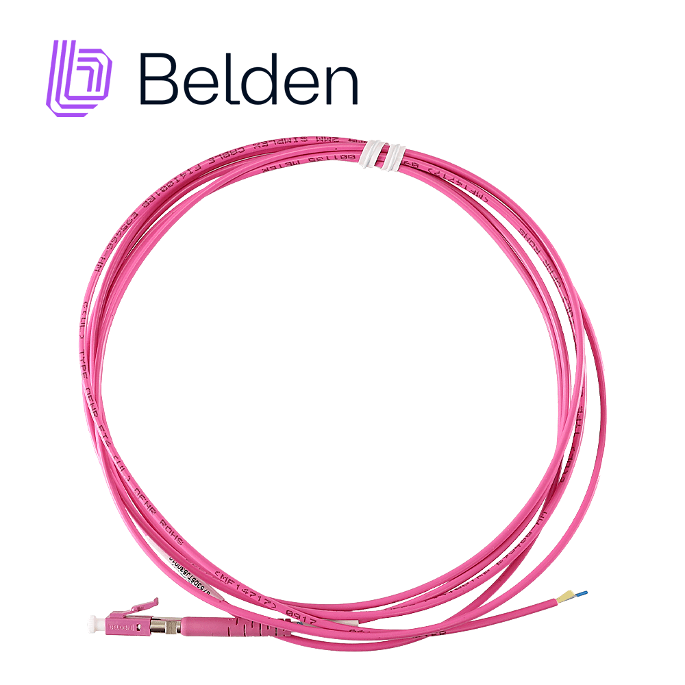 CONECTOR PIGTAIL MULTIMODOO BELDEN FT4LC2MMPS01 / OM4 / ERIKA VIOLETA / LC SIMPLEX / 2 METROS - Miniatura 2