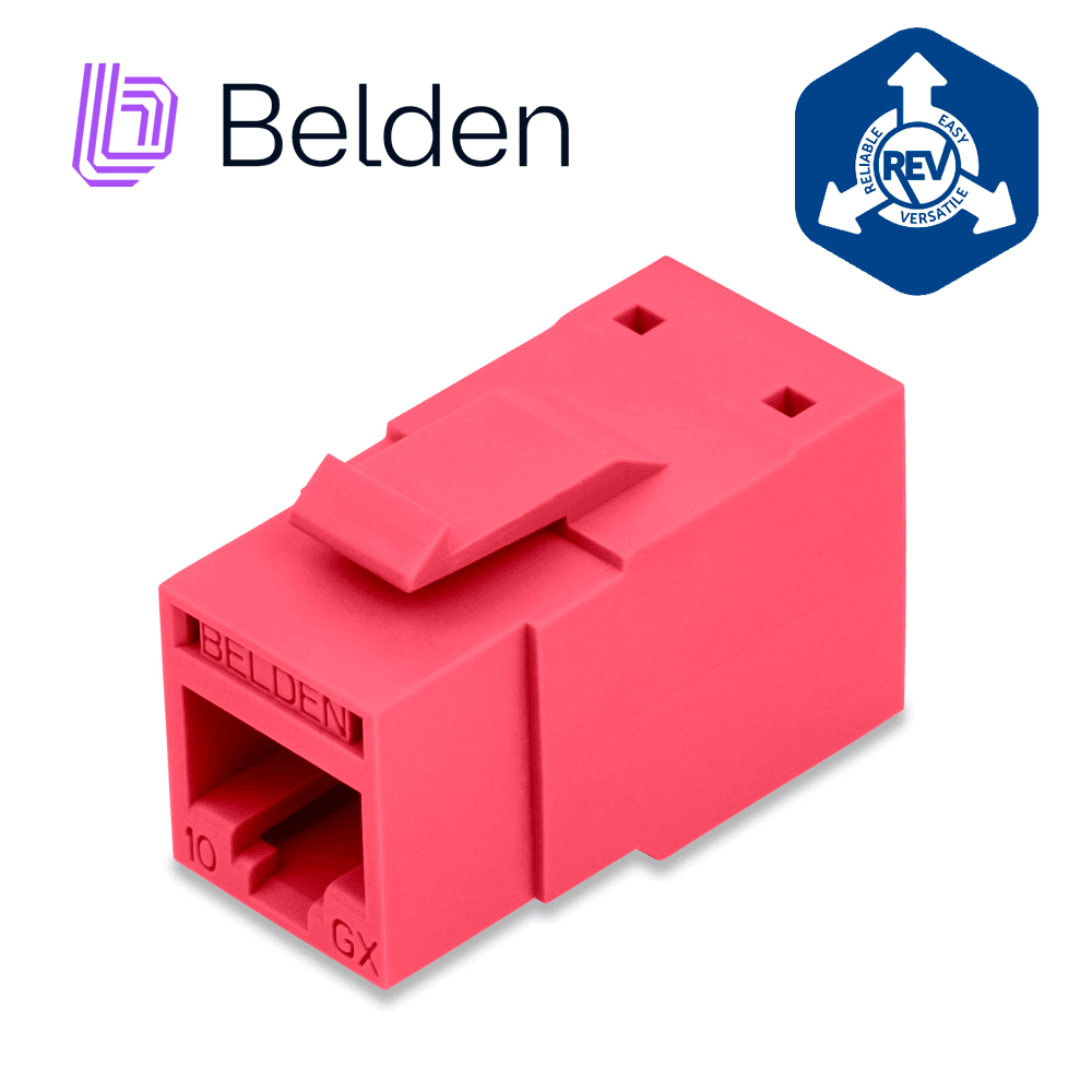 CONECTOR MODULAR JACK CAT6A RJ45 BELDEN RVAMJKURD-S1 / REVCONNECT / INTERIOR / ROJO / PIEZA - Miniatura 2
