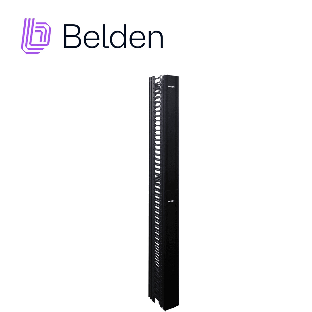 ORGANIZADOR VERTICAL BELDEN BHVHH06 DE ALTA DENSIDAD 6PULGADAS ANCHO 84 PULGADAS ALTO ADMINISTRACION FRONTAL Y POSTERIOR 45 UR CON TAPA NEGRO - Miniatura 2