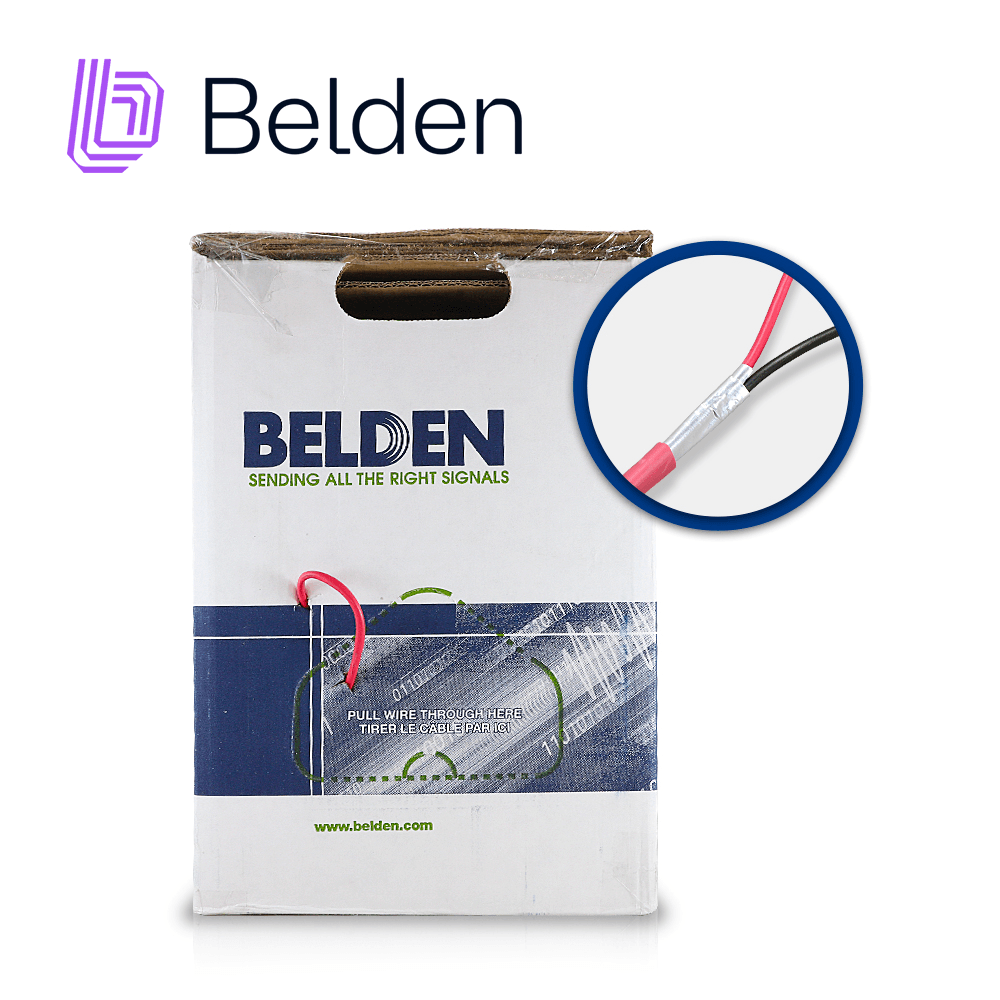 CABLE DE ALARMA CONTRA INCENDIOS BELDEN 5220FL 002A1000 / INTERIOR / ROJO / 2 CONDUCTORES / 16 AWG / SOLIDO / FORRO PVC / CMR - FPLR / BLINDADO / BOBINA EN CAJA / 1,000 PIES 305 METROS - Miniatura 4