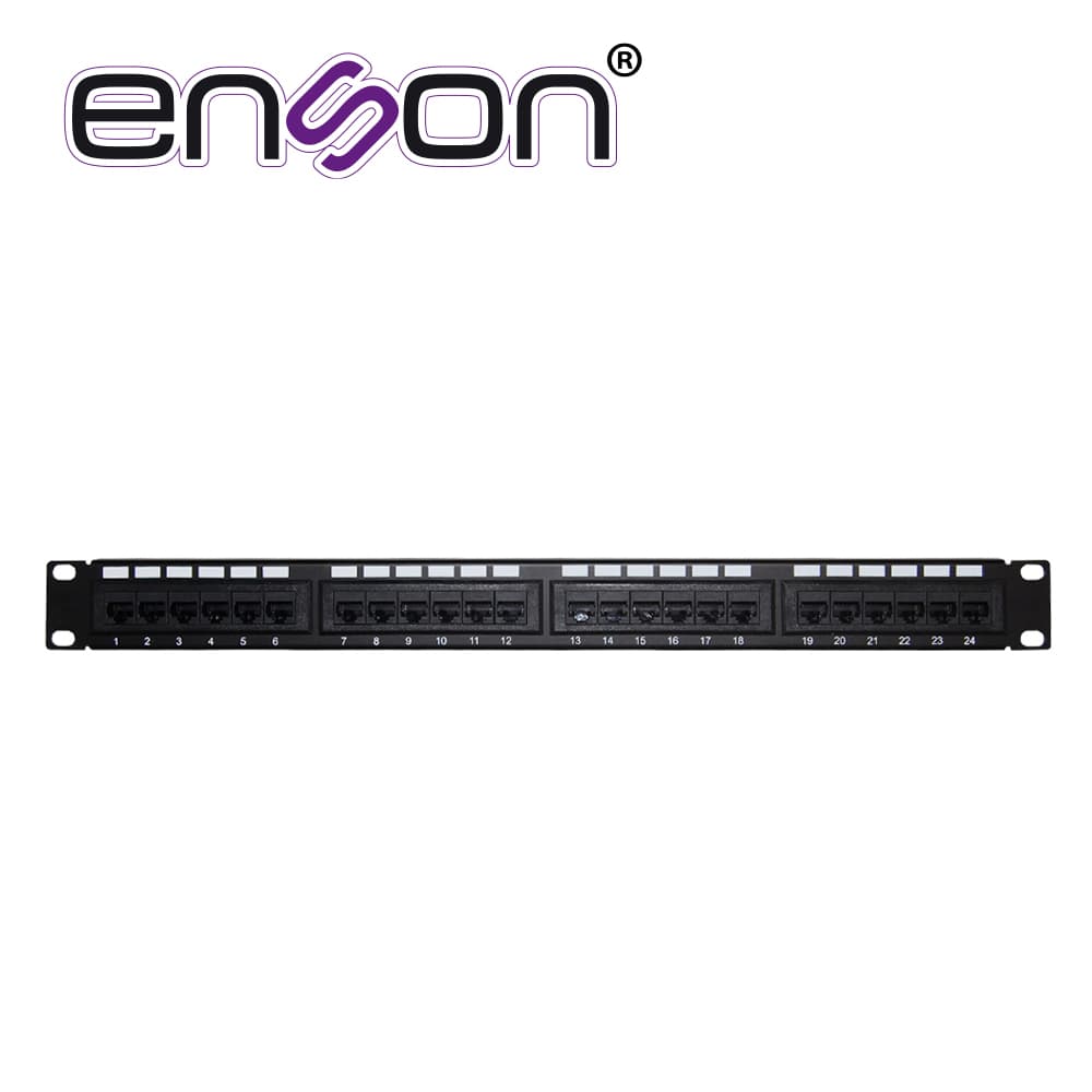 PATCH PANEL ENSON ENS-PAT24C6A 1UR PRECARGADO CAT6A 24 PUERTOS MONTAJE EN RACK ESTANDAR 19 PULGADAS - Miniatura 2