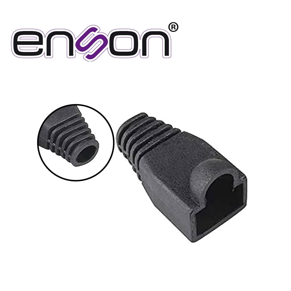 BOTA PLASTICA NEGRA ENSON CAPUCHON PARA PROTECCION DE PLUG RJ45 PARA CABLE DE 6MM - Miniatura 2