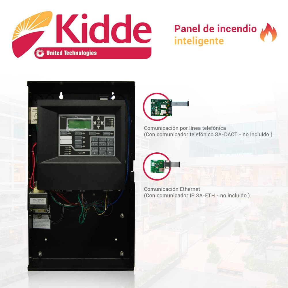 PANEL DE INCENDIO INTELIGENTE KIDDE VS1-G-SP / GRIS / VERSION EN ESPAÑOL, CON 1 LAZO DIRECCIONABLE CLASE A O B PARA HASTA 64 DISPOSITIVOS, 2 NAC CLASE B, ALIMENTACION 110/120 VCA, CAPACIDAD PARA 2 BATERIAS DE 12V 10AH - Miniatura 4