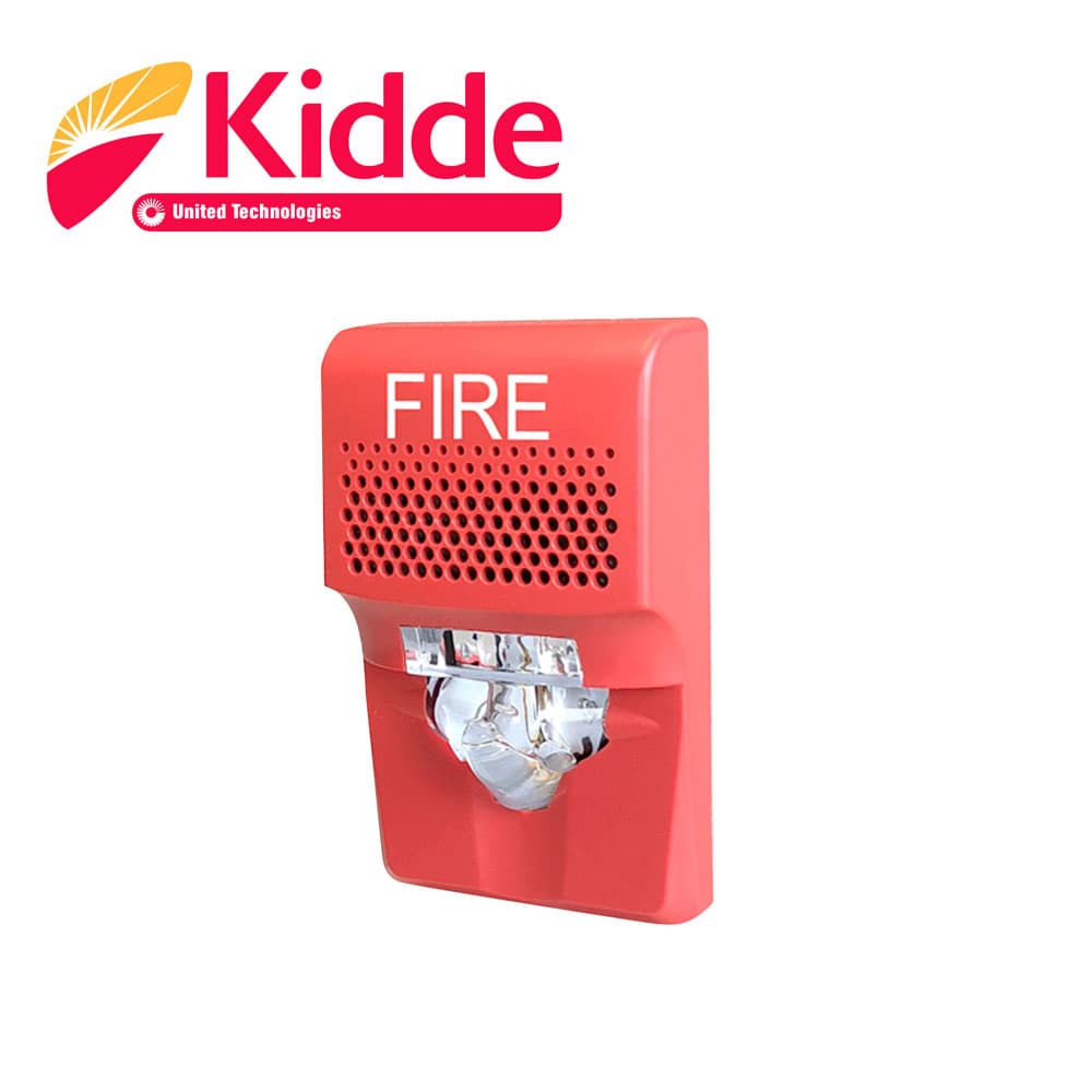 SIRENA CON ESTROBO LED KIDDE EG1AVRF DE 24 VDC 55 mA PARA PARED ROJO COMPATIBLE CON LOS PANELES VS1 Y VS4 (TRABAJA CON PANELES DE TERCEROS A 24VDC) - Miniatura 2