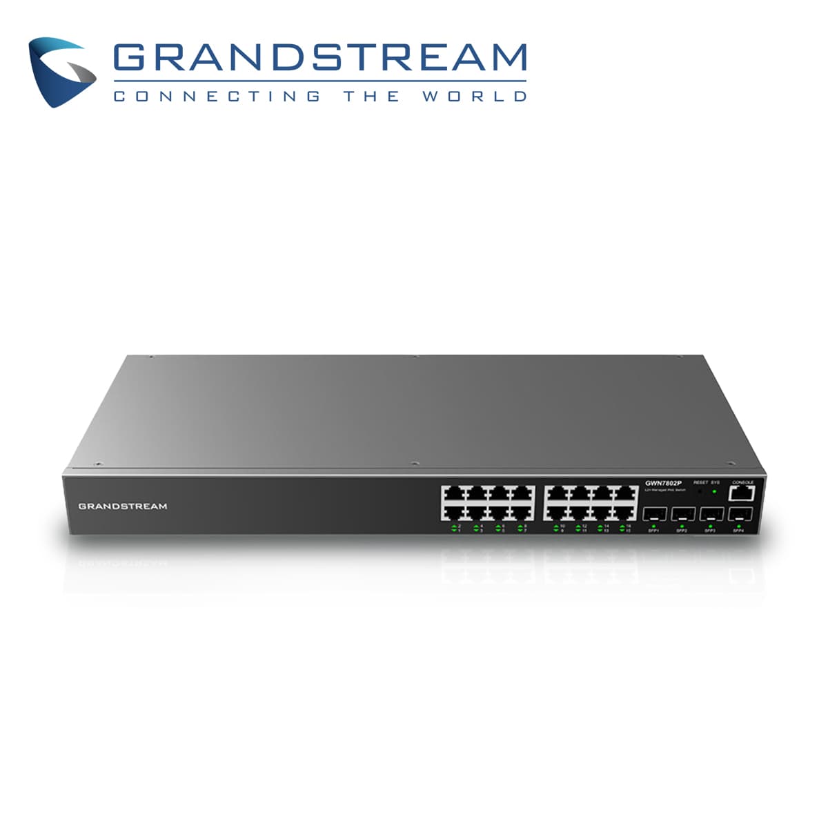 SWITCH ADMINISTRABLE POE+ GRANDSTREAM GWN7802P / 16 PUERTOS 10/100/1,000 MBPS / 16 PUERTOS POE+ AF/AT / 4 PUERTOS SFP 1,000MBPS / QOS / VLAN / ARP / TACACS+ / FILTRADO MAC / ADMISTRACION GWN CLOUD - Miniatura 2