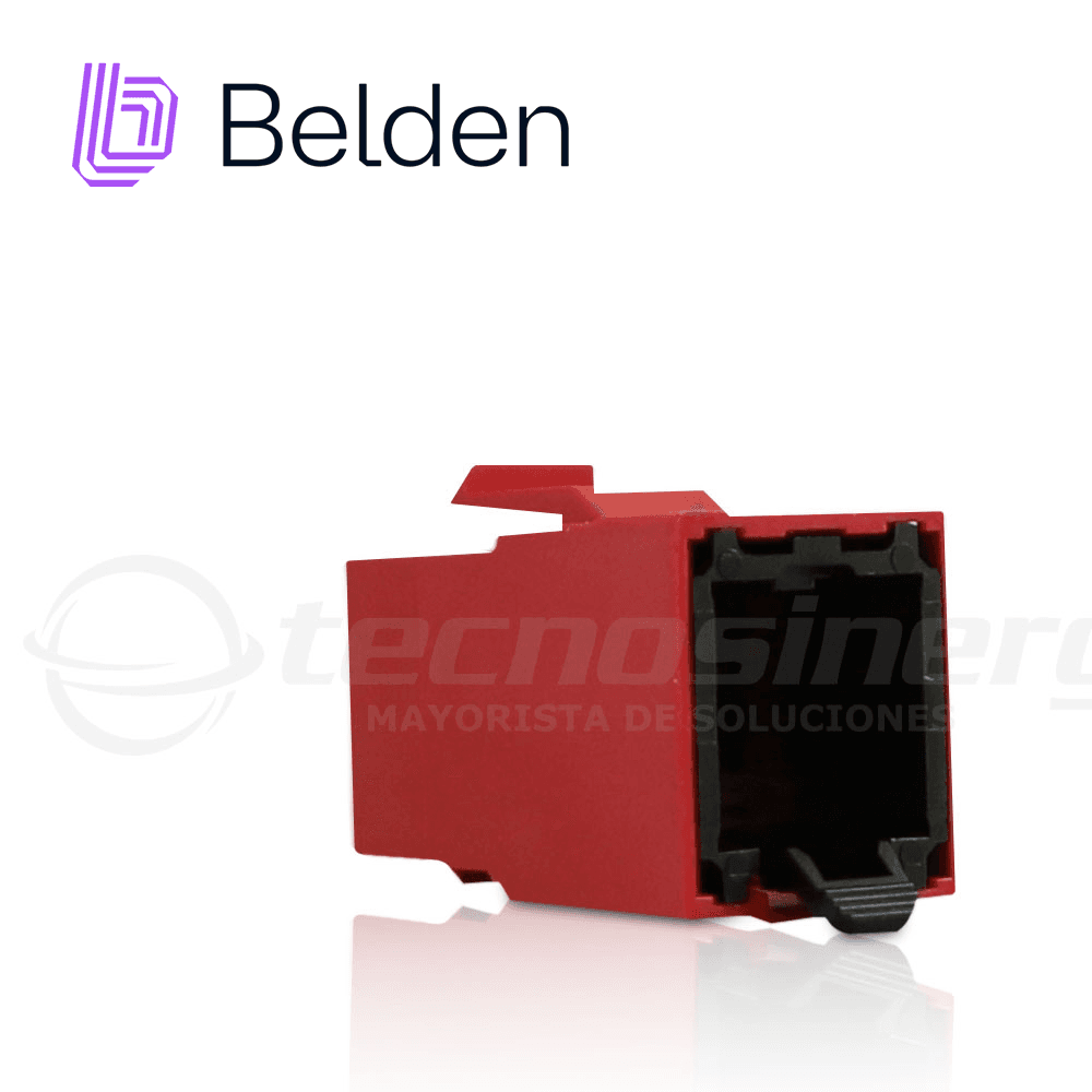 CONECTOR MODULAR JACK CAT6+ RJ45 BELDEN RV6MJKURD-S1 / REVCONNECT / INTERIOR / ROJO / PIEZA - Miniatura 3