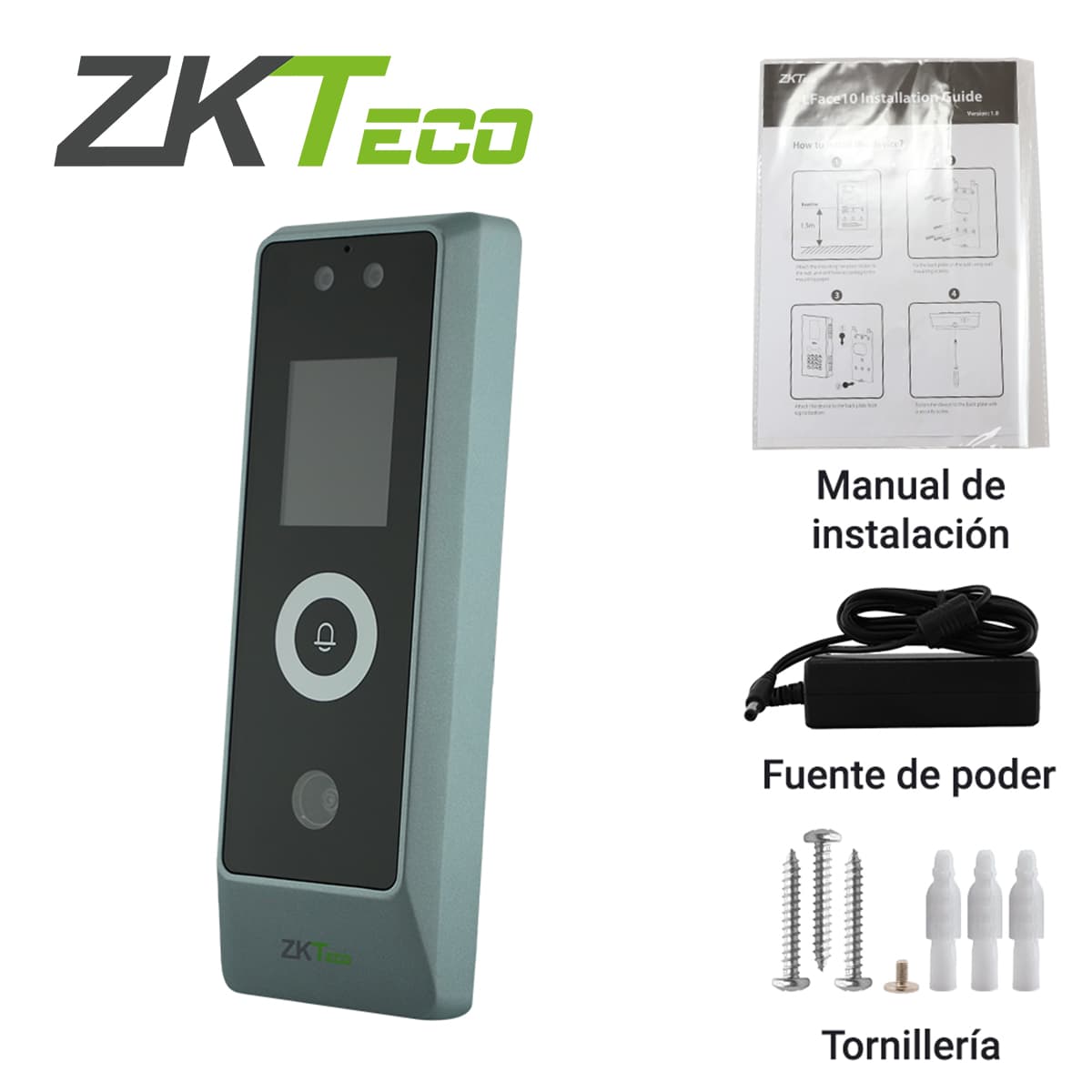 TERMINAL DE CONTROL DE ACCESO   ZKTECO PROMA-QR  VERIFICACION POR ROSTRO, QR,  CAPACIDAD DE ROSTROS 30,000  TARJETAS 50,000  DE 125KHZ  EVENTOS 500,000  TCP/IP  CONSTRUIDO CON CARCAZA METALICA QUE RESISTE INSTALACION EN  EXTERIOR COMPATIBLE CON SOFTW - Miniatura 5
