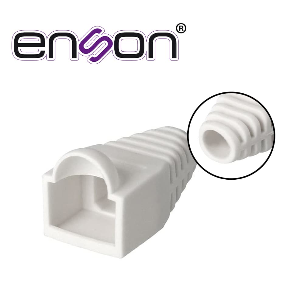 BOTA PLASTICA BLANCA ENSON CAPUCHON PARA PROTECCION DE PLUG RJ45 PARA CABLE DE 6MM - Miniatura 2