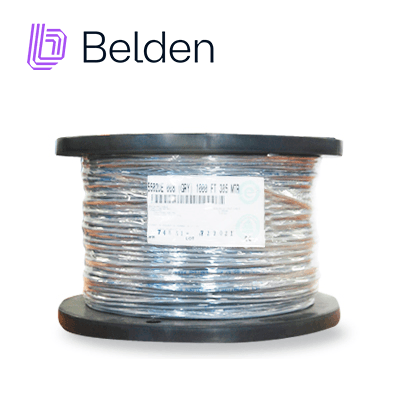CABLE DE SEGURIDAD Y SONIDO BELDEN 5502UE 0081000 / INTERIOR / GRIS / 4 CONDUCTORES / 22 AWG / MULTIFILAR / FORRO PVC / CMR / BOBINA / 1,000 PIES 305 METROS - Miniatura 2