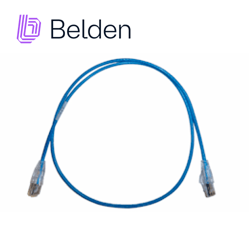 PATCH CORD DIAMETRO REDUCIDO UTP CAT6+ BELDEN C6D1106002 / INTERIOR / AZUL / 4 PARES / 28 AWG / FORRO PVC / CMR / 2 PIES 0.6 METROS - Miniatura 2