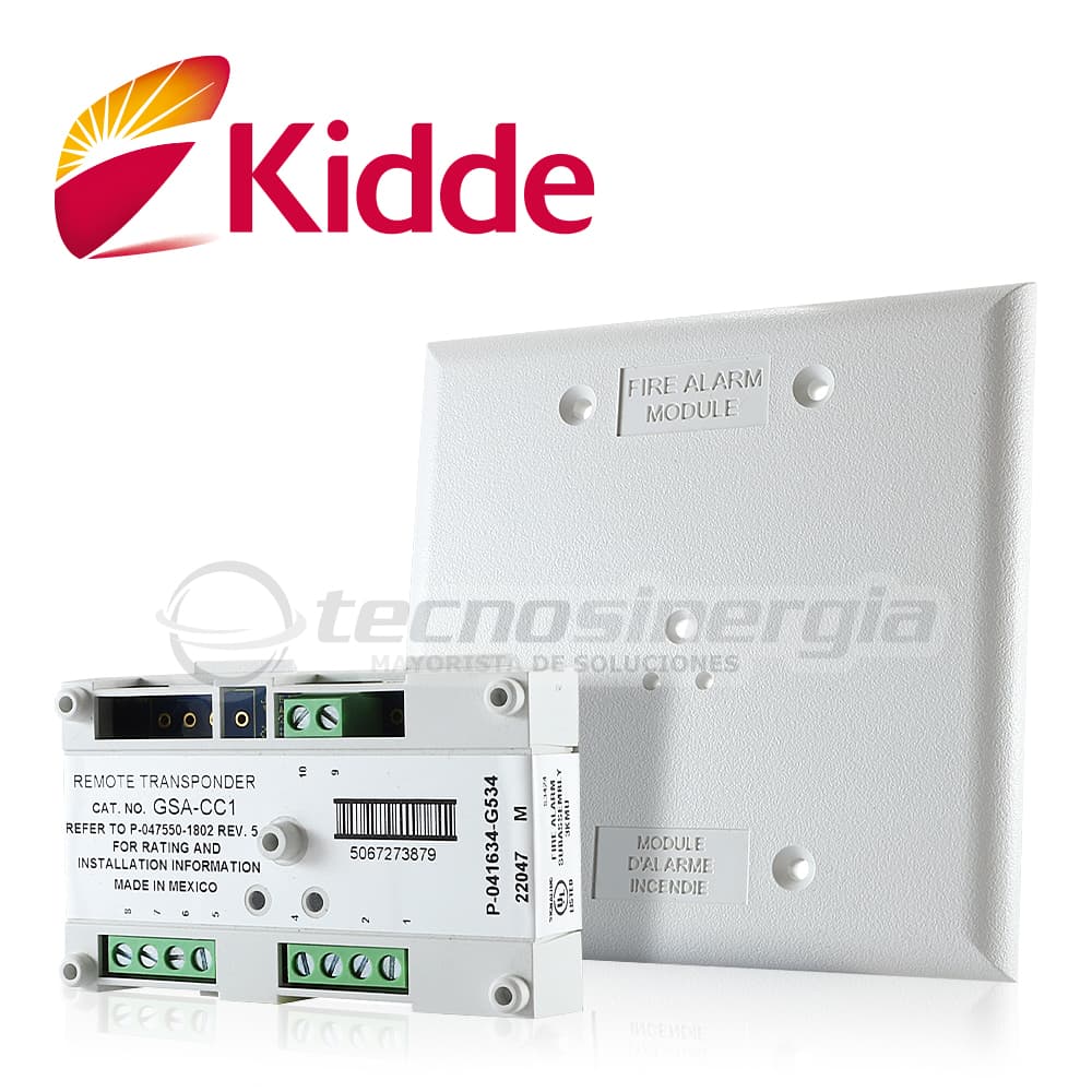 MÔDULO DE CONTROL DE SIRENAS Y ESTROBOS VIGILANT GSA-CC1, CUENTA CON DIRECCION ELECTRONICA (SIN SWITCHES) REQUIERE FUENTE DE PODER AUXILIAR, SE INTEGRA CON LOS PANELES VS1 Y VS4 DE KIDDE POR MEDIO DEL LAZO DE COMUNICACION SLC, LISTADO UL, ULC, CSFM,  - Miniatura 2