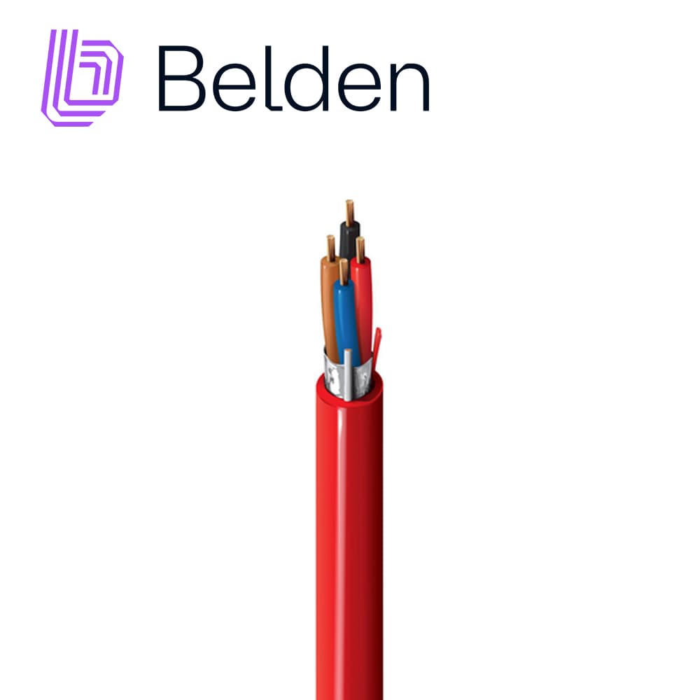 CABLE DE ALARMA CONTRA INCENDIOS BELDEN 5302FL 002U1000 / INTERIOR / ROJO / 4 CONDUCTORES / 18 AWG / SOLIDO /FORRO PVC / CMR - FPLR / BLINDADO / EN CAJA / 1,000 PIES 305 METROS - Miniatura 2