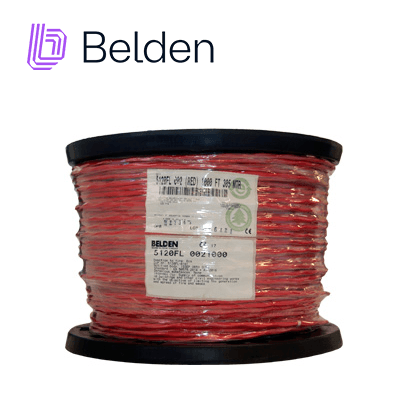 CABLE DE ALARMA CONTRA INCENDIOS BELDEN 5120FL 0021000 / INTERIOR / ROJO / 2 CONDUCTORES / 14 AWG / SOLIDO / FORRO PVC / CMR - FPLR / BLINDADO / BOBINA / 1,000 PIES 305 METROS - Miniatura 2