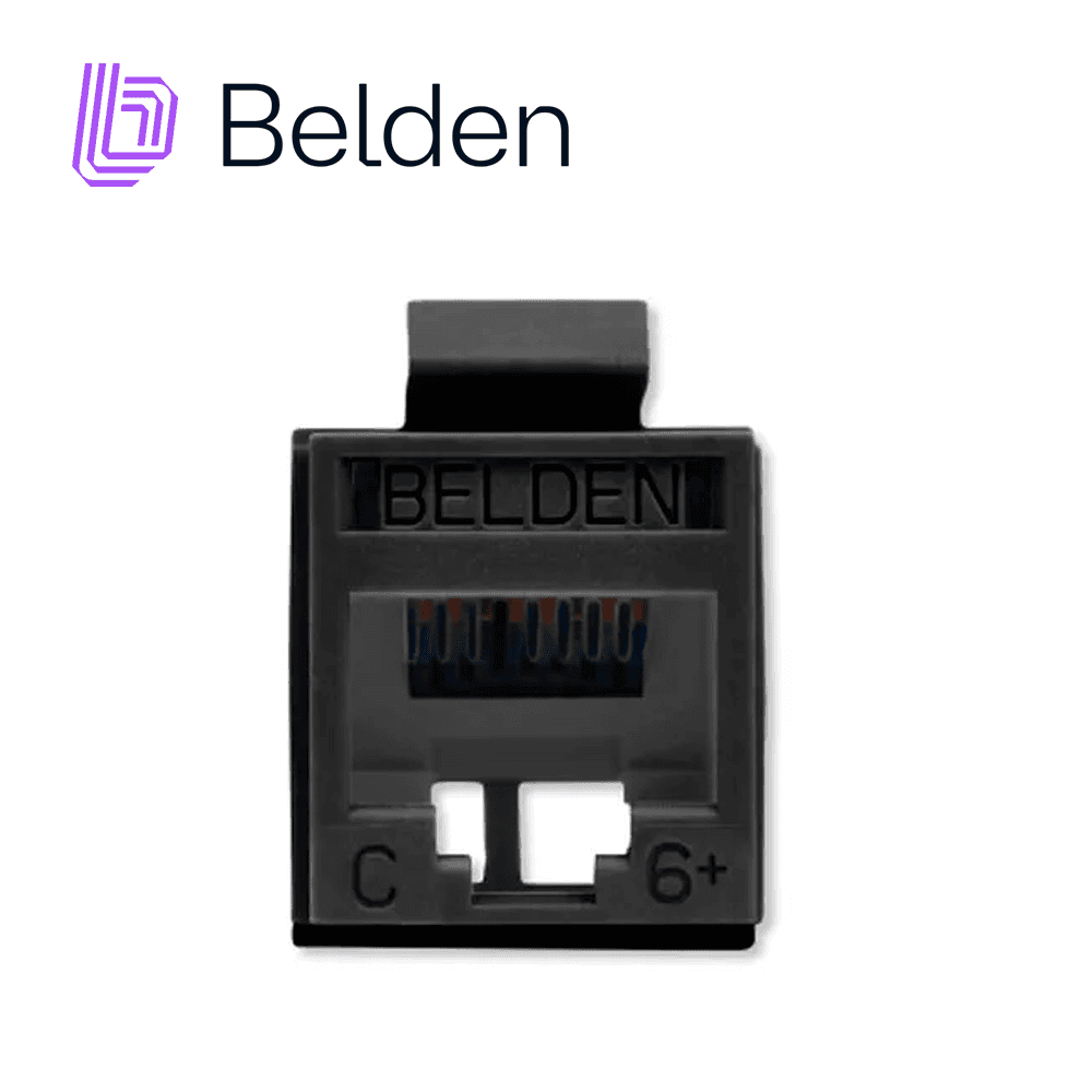 CONECTOR MODULAR JACK CAT6+ RJ45 BELDEN RV6MJKUBK-S1 / REVCONNECT / INTERIOR / NEGRO / PIEZA - Miniatura 2